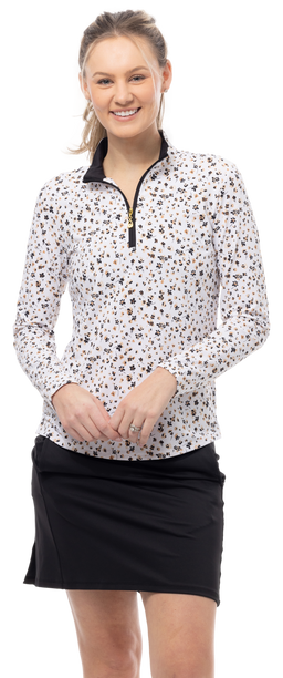 SOLTEK LUX L/S PRINT MOCK. GRASSLAND BLACK. 900621 - SanSoleil