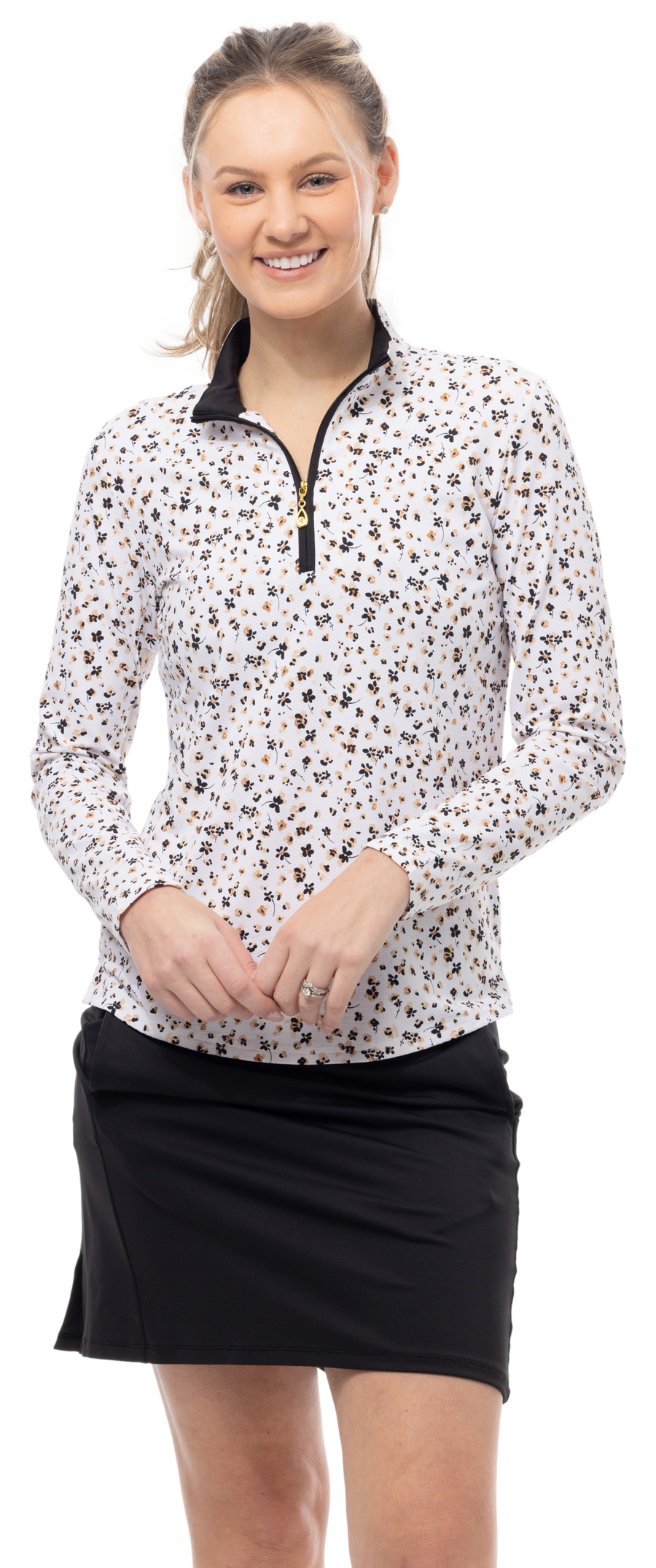 SOLTEK LUX L/S PRINT MOCK. GRASSLAND BLACK. 900621 - SanSoleil