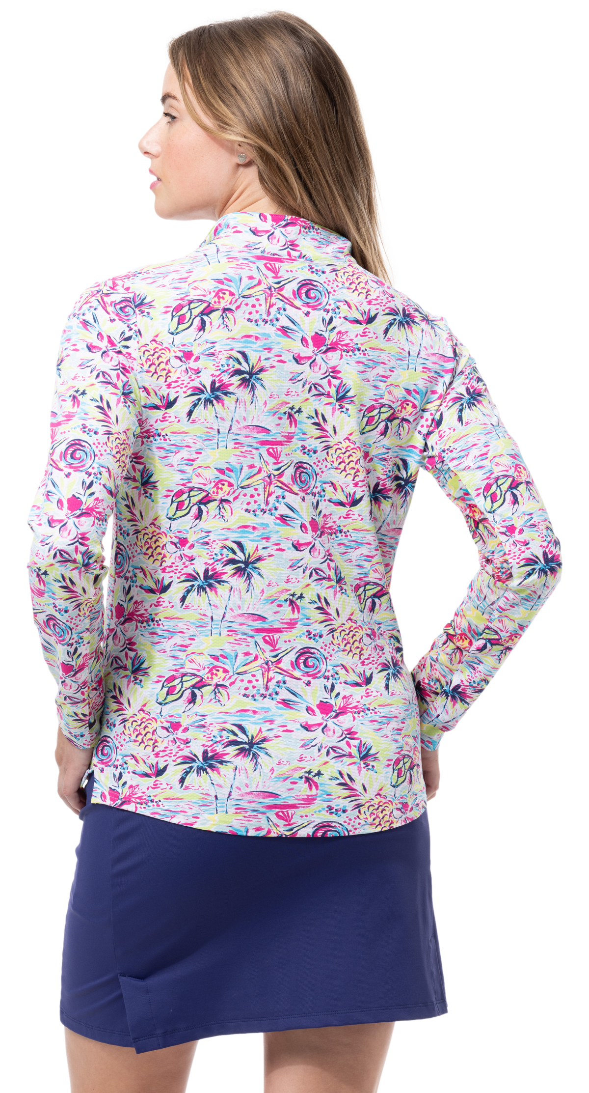SOLTEK LUX  LONG-SLEEVE PRINT MOCK. KEYWEST MULTI. 900621 - SanSoleil