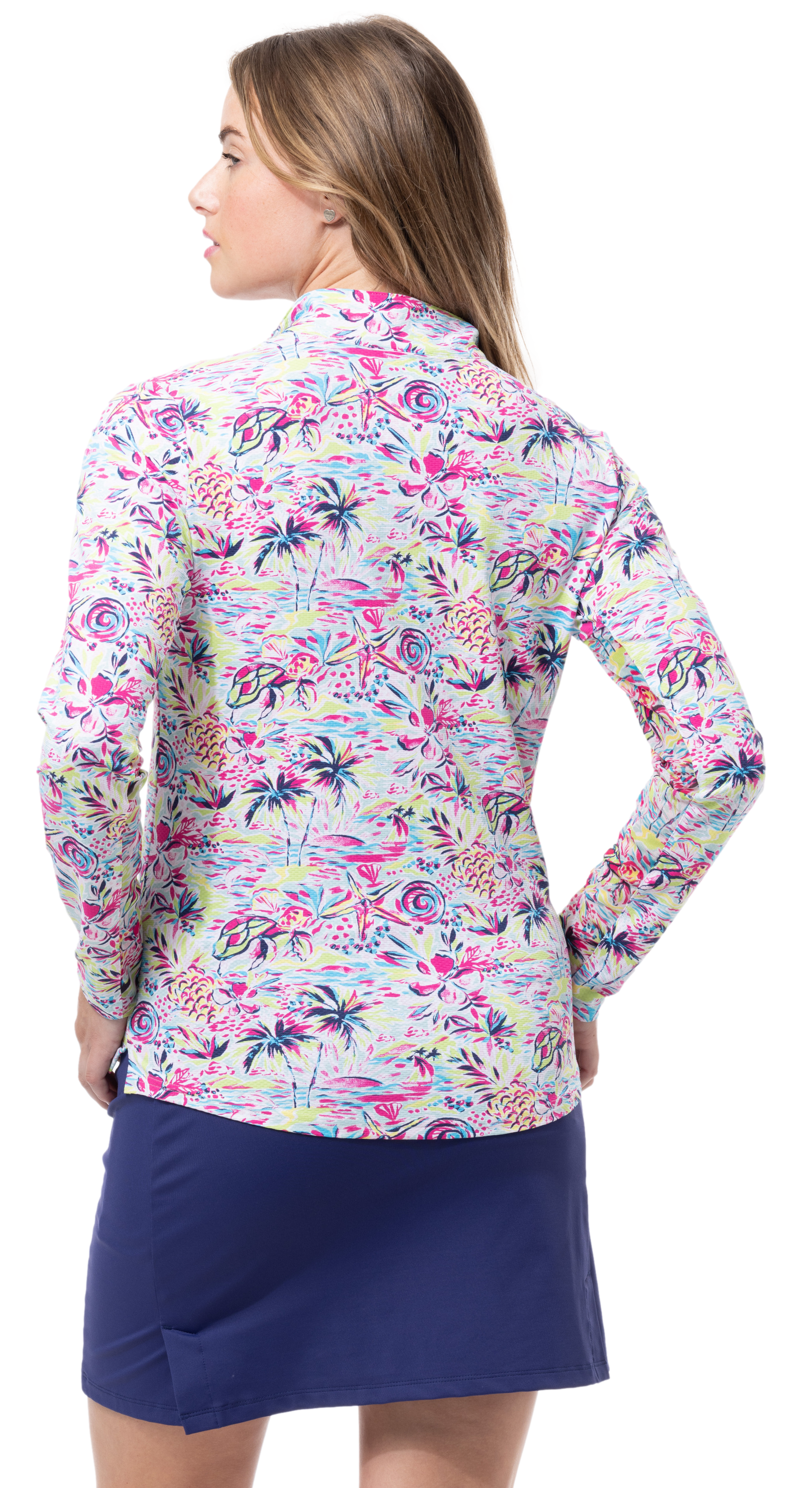 SOLTEK LUX  LONG-SLEEVE PRINT MOCK. KEYWEST MULTI. 900621 - SanSoleil