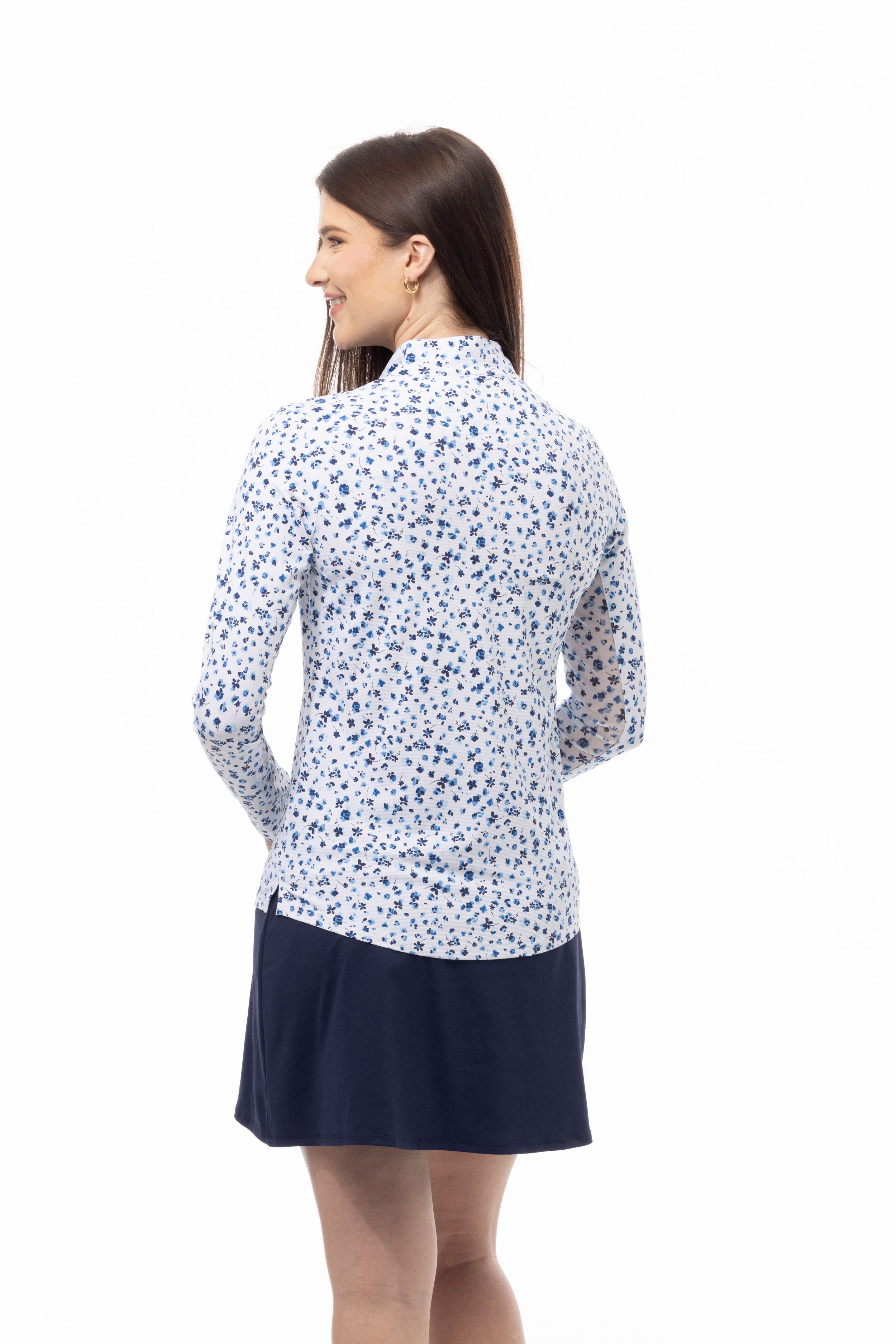 SOLTEK LUX L/S PRINT MOCK. GRASSLAND BLUE. 900621