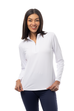 SOLTEK LUX LONG-SLEEVE SOLID MOCK. WHITE. 900622 - SanSoleil