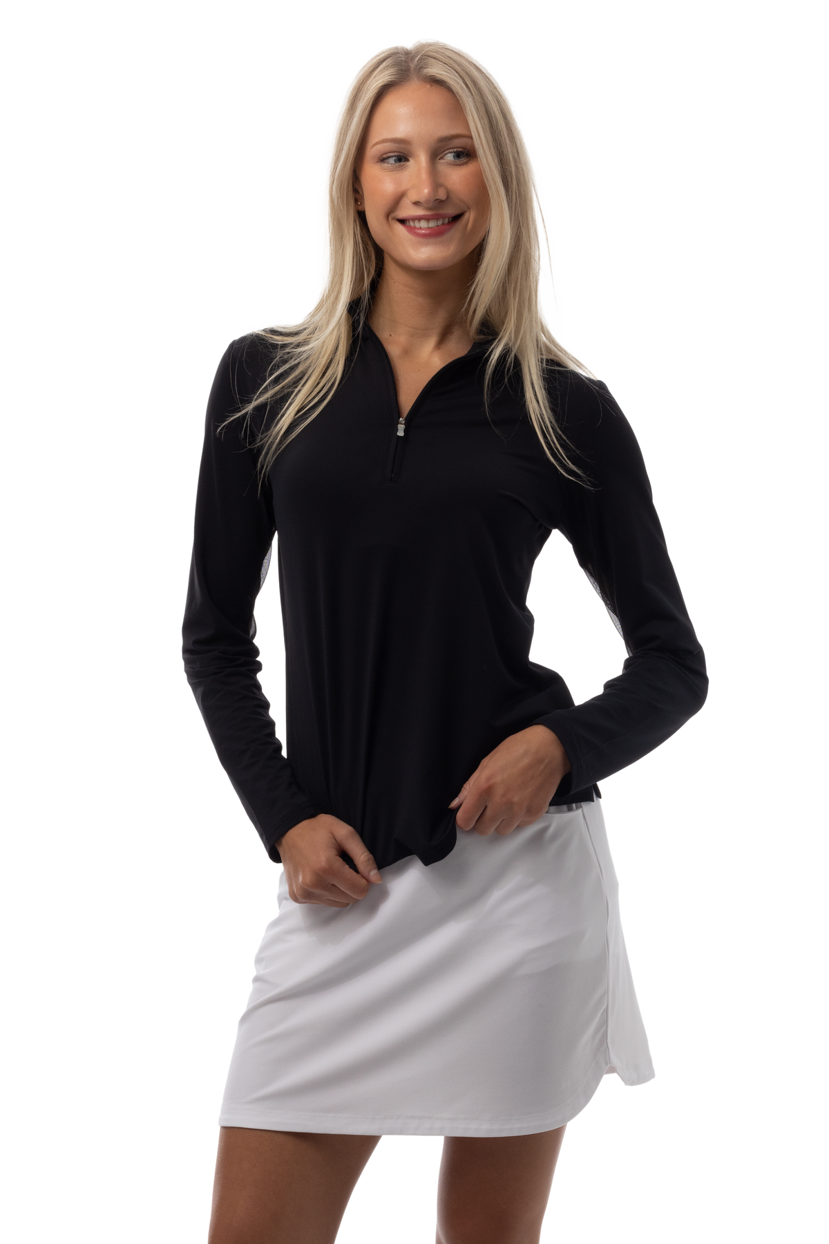 SOLTEK LUX LONG-SLEEVE SOLID MOCK. BLACK. 900622 - SanSoleil