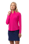 SOLTEK LUX LONG-SLEEVE SOLID MOCK. FUCHSIA PINK. 900622 - SanSoleil