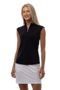 SOLTEK LUX SLEEVELESS SOLID MOCK. BLACK. 900627 - SanSoleil