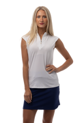 SOLTEK LUX SLEEVELESS SOLID MOCK. WHITE.  900627 - SanSoleil