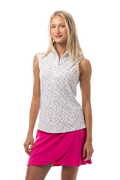 SANSOLEIL 1/4 ZIP SLEEVELESS PRINT MOCK. CADDY COOLER. MULTI.  900627P - SanSoleil