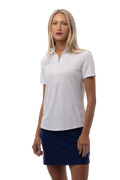 SOLTEK LUX SHORT SLEEVE MOCK. WHITE. 900628S - SanSoleil