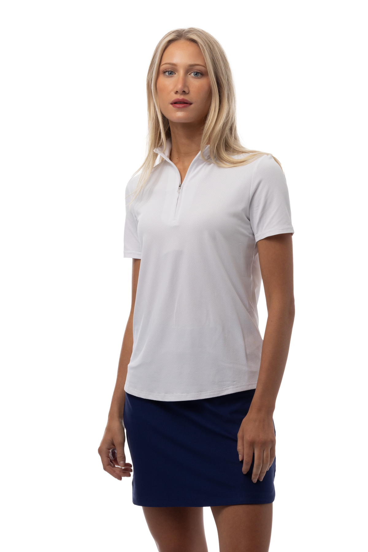 SOLTEK LUX SHORT SLEEVE MOCK. WHITE. 900628S - SanSoleil