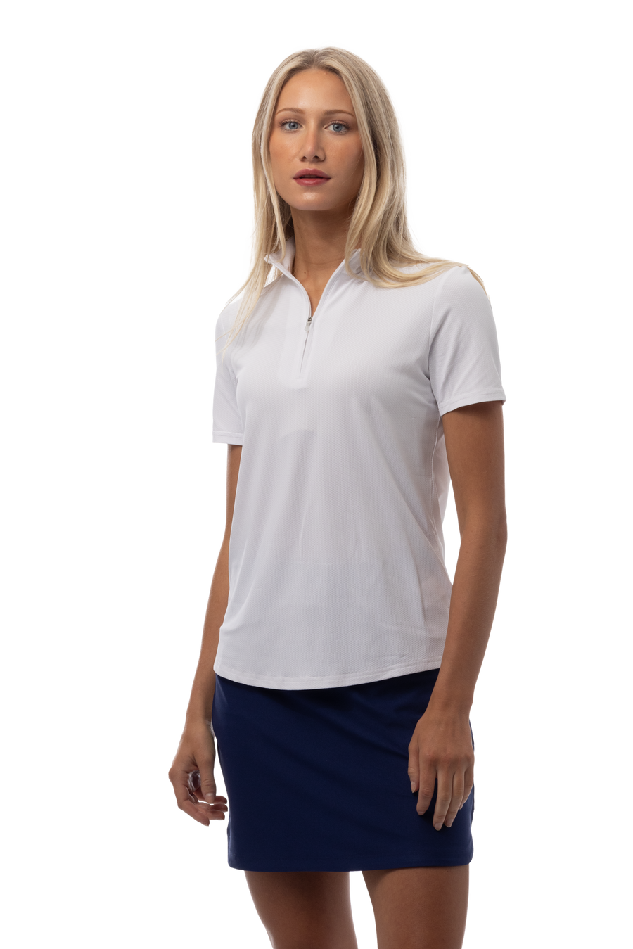 SOLTEK LUX SHORT SLEEVE MOCK. WHITE. 900628S - SanSoleil