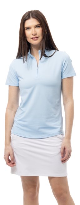 Soltek Lux Short Sleeve Mock. ARTIC BLUE. 900628S - SanSoleil