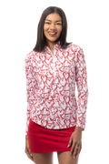 SANSOLEIL COOL ULTRA-MESH ZIP MOCK. AMOUR. RED. 900653 - SanSoleil