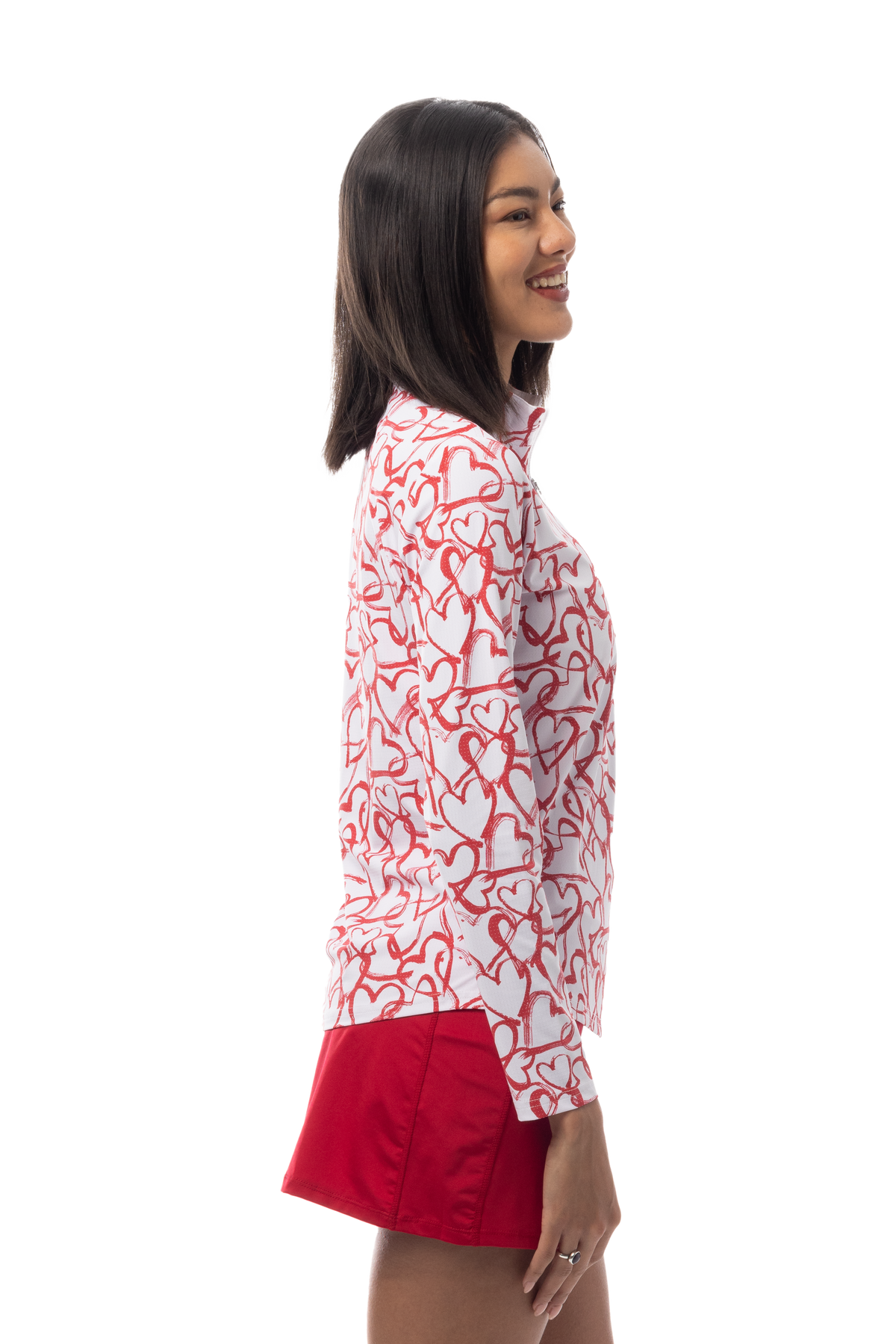 SANSOLEIL COOL ULTRA-MESH ZIP MOCK. AMOUR. RED. 900653 - SanSoleil
