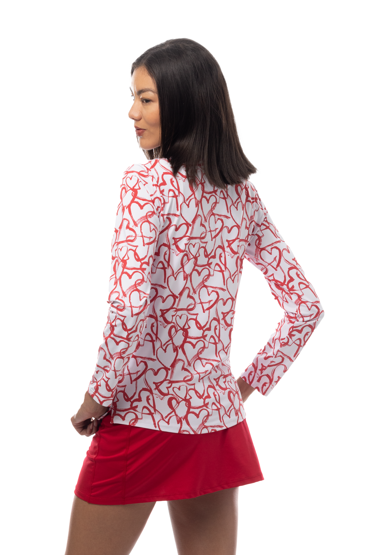 SANSOLEIL COOL ULTRA-MESH ZIP MOCK. AMOUR. RED. 900653 - SanSoleil