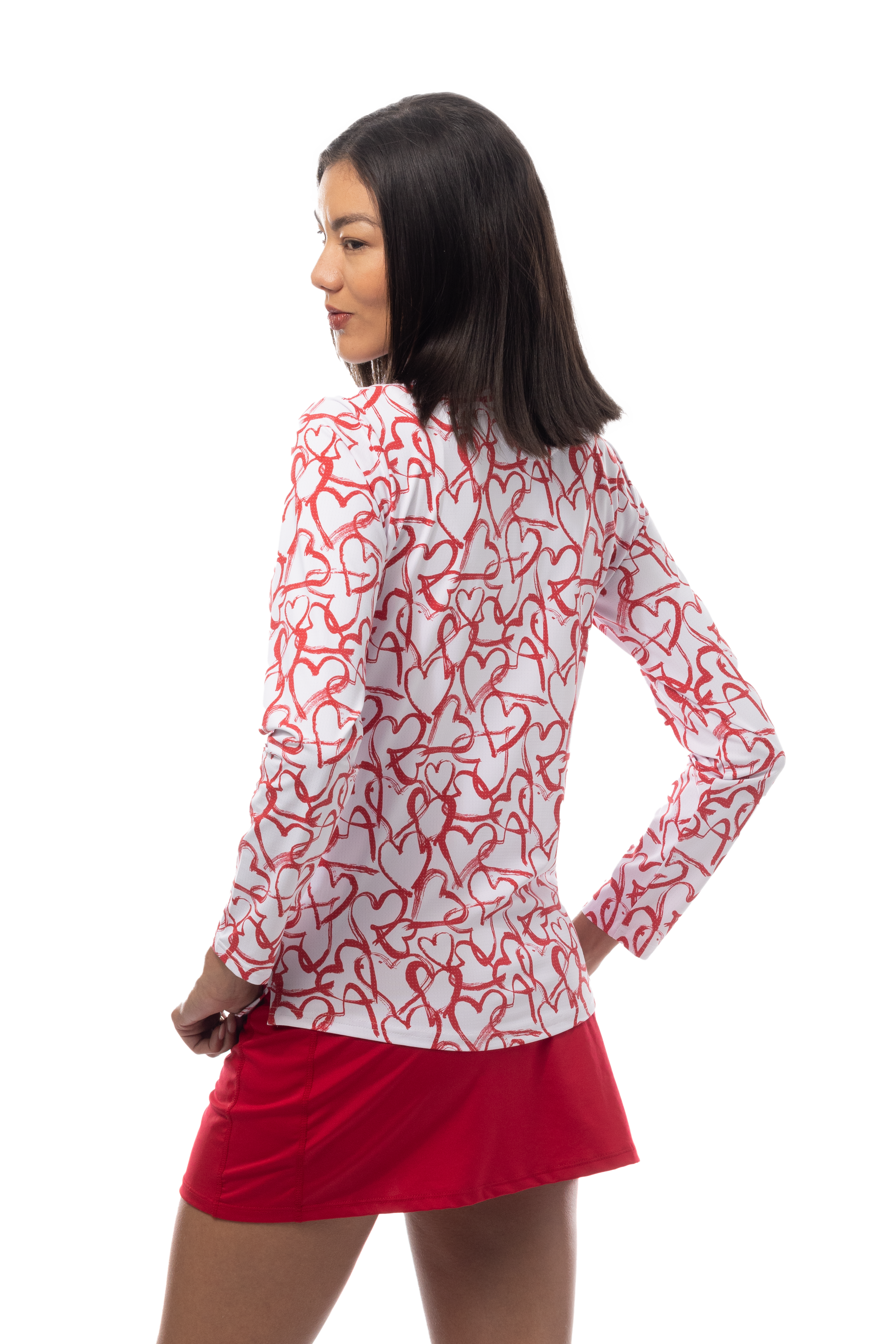 SANSOLEIL COOL ULTRA-MESH ZIP MOCK. AMOUR. RED. 900653 - SanSoleil