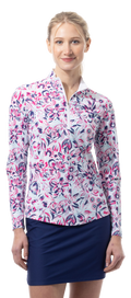 SANSOLEIL COOL ULTRA-MESH ZIP MOCK. DAVINA. PINK. 900653 - SanSoleil