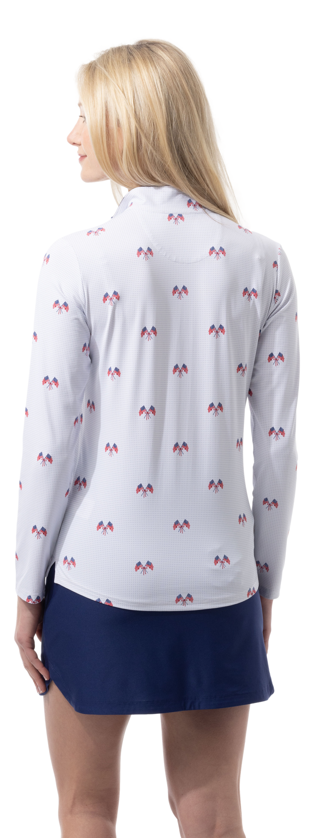 SANSOLEIL COOL ULTRA-MESH ZIP MOCK. PARADE DAY. 900653 - SanSoleil