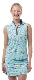 SANSOLEIL COOL ULTRA-MESH ZIP SLEEVELESS MOCK. FLAGS AND BAGS. 900654 - SanSoleil
