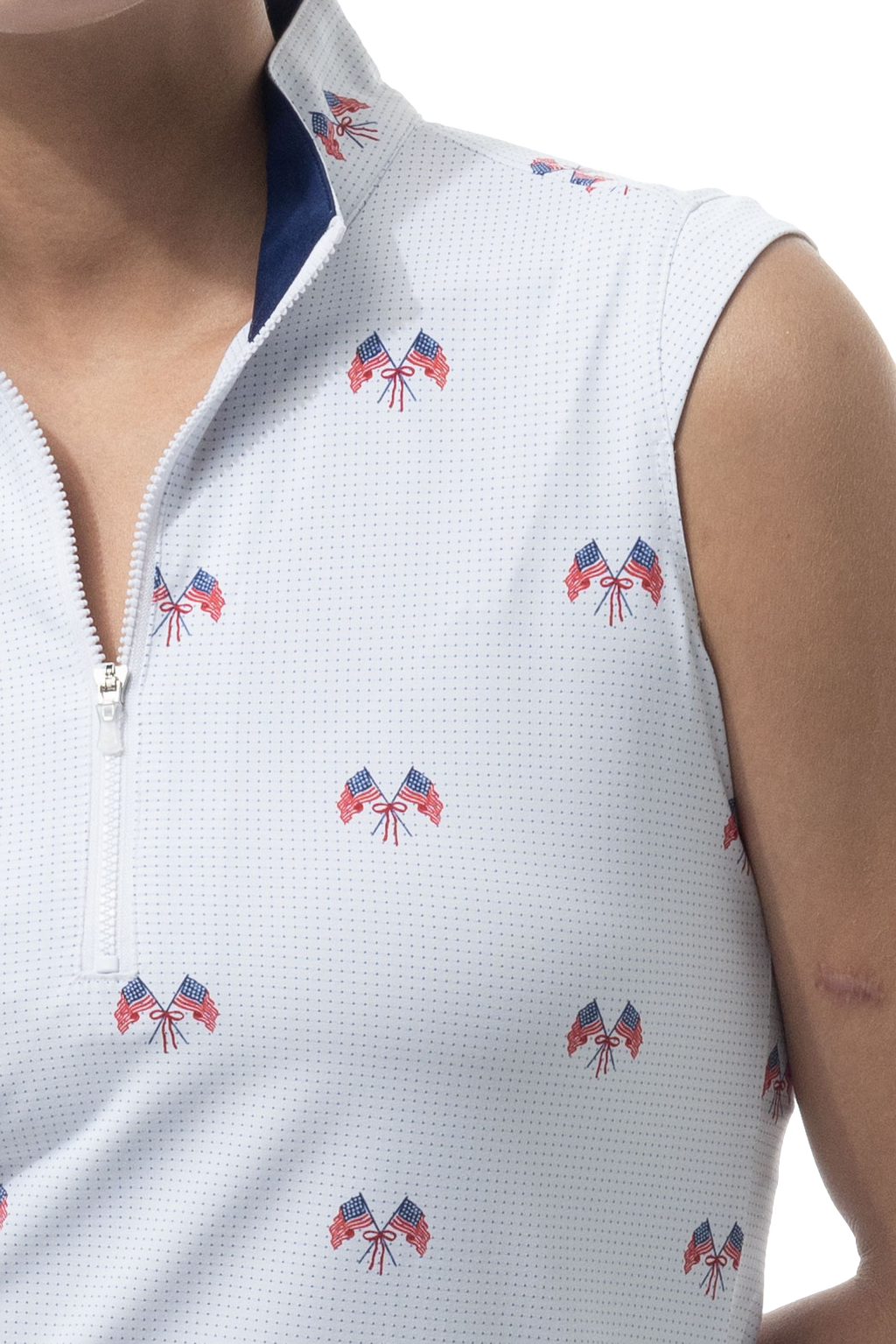 COOLING ULTRA-MESH ZIP SLEEVELESS MOCK. PARADE DAY. 900654 - SanSoleil