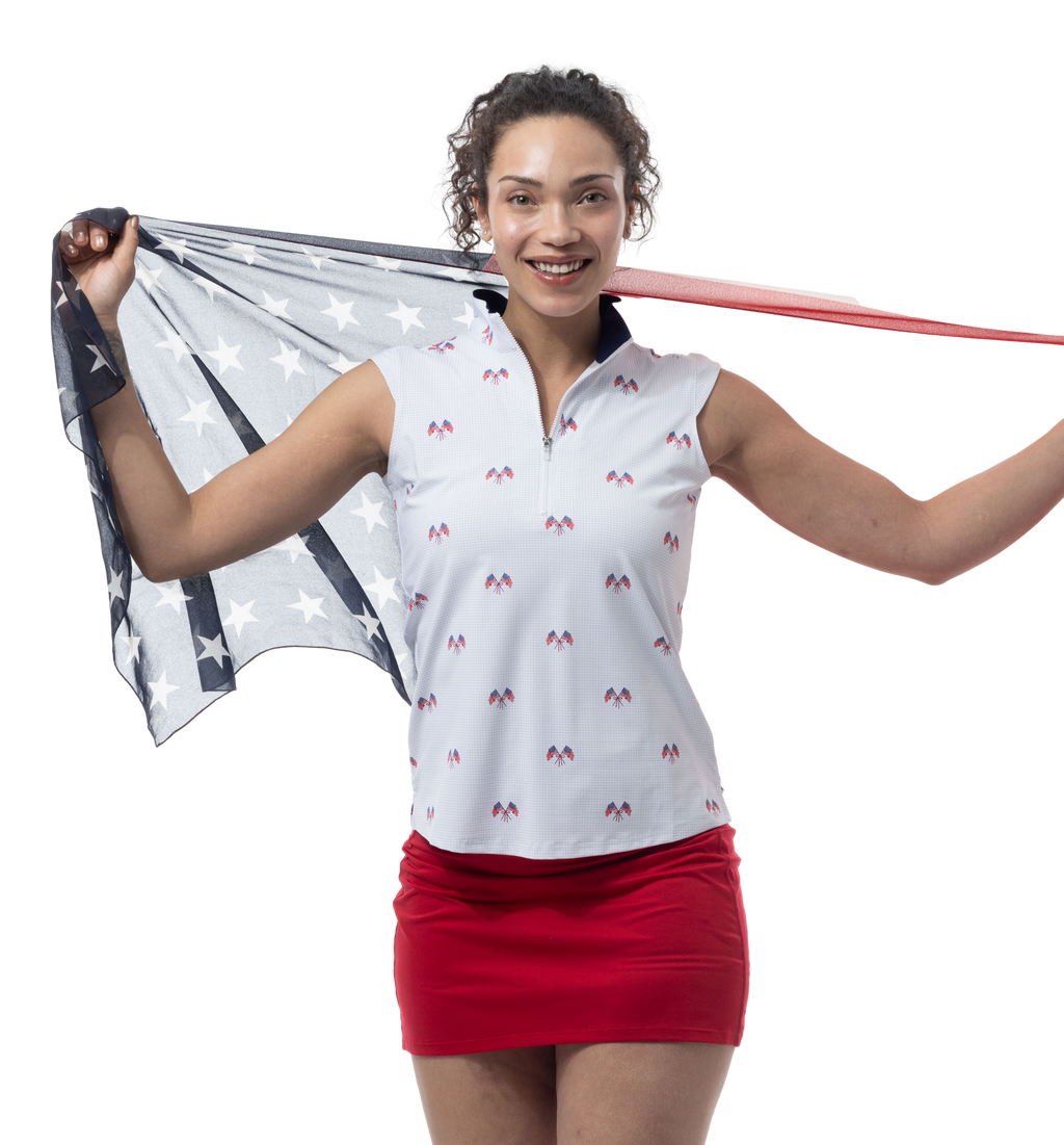COOLING ULTRA-MESH ZIP SLEEVELESS MOCK. PARADE DAY. 900654 - SanSoleil