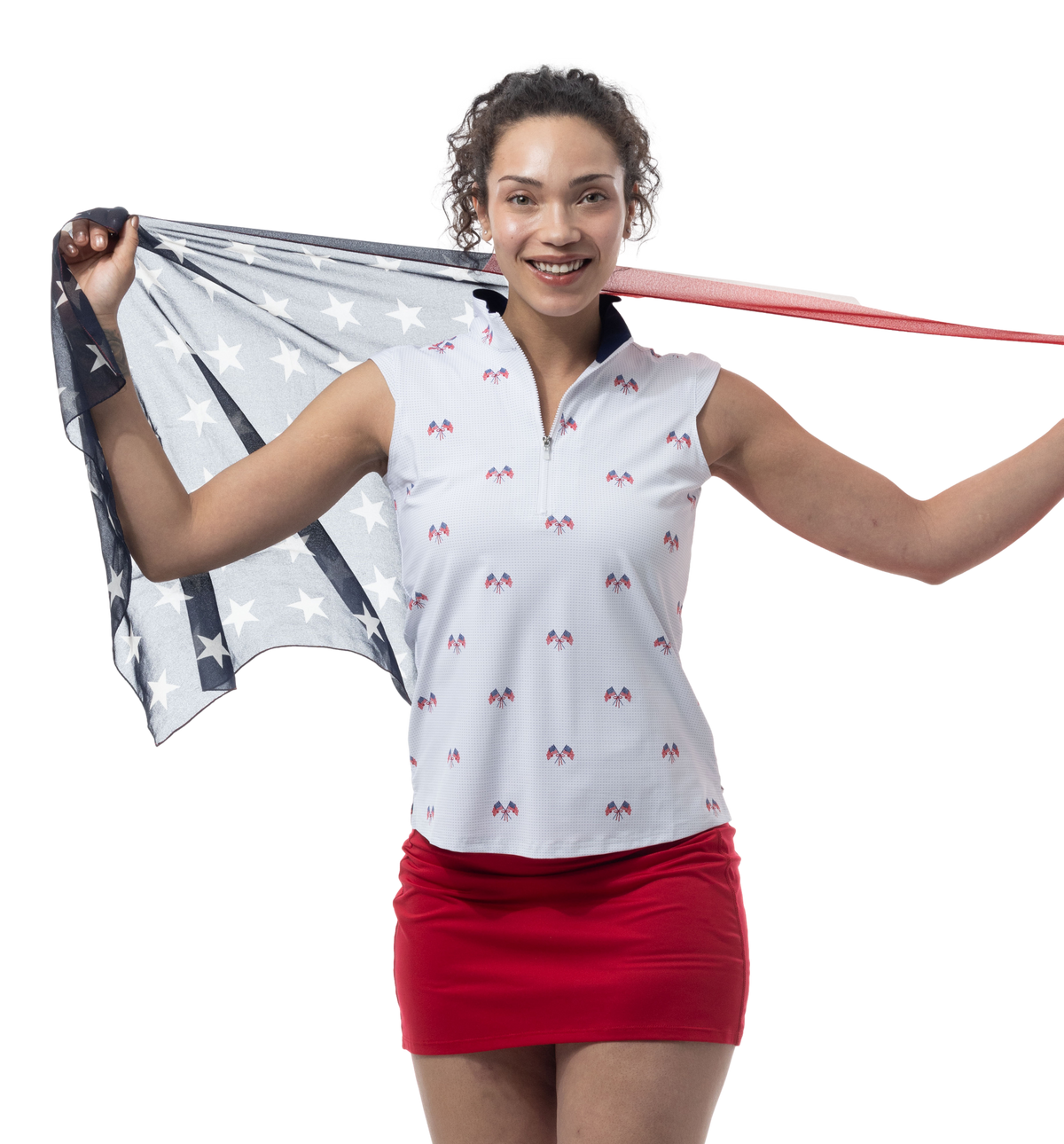 COOLING ULTRA-MESH ZIP SLEEVELESS MOCK. PARADE DAY. 900654 - SanSoleil