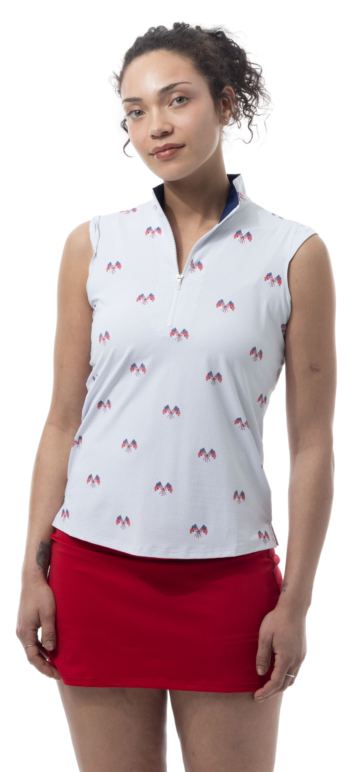 COOLING ULTRA-MESH ZIP SLEEVELESS MOCK. PARADE DAY. 900654 - SanSoleil
