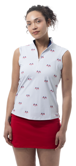 COOLING ULTRA-MESH ZIP SLEEVELESS MOCK. PARADE DAY. 900654 - SanSoleil