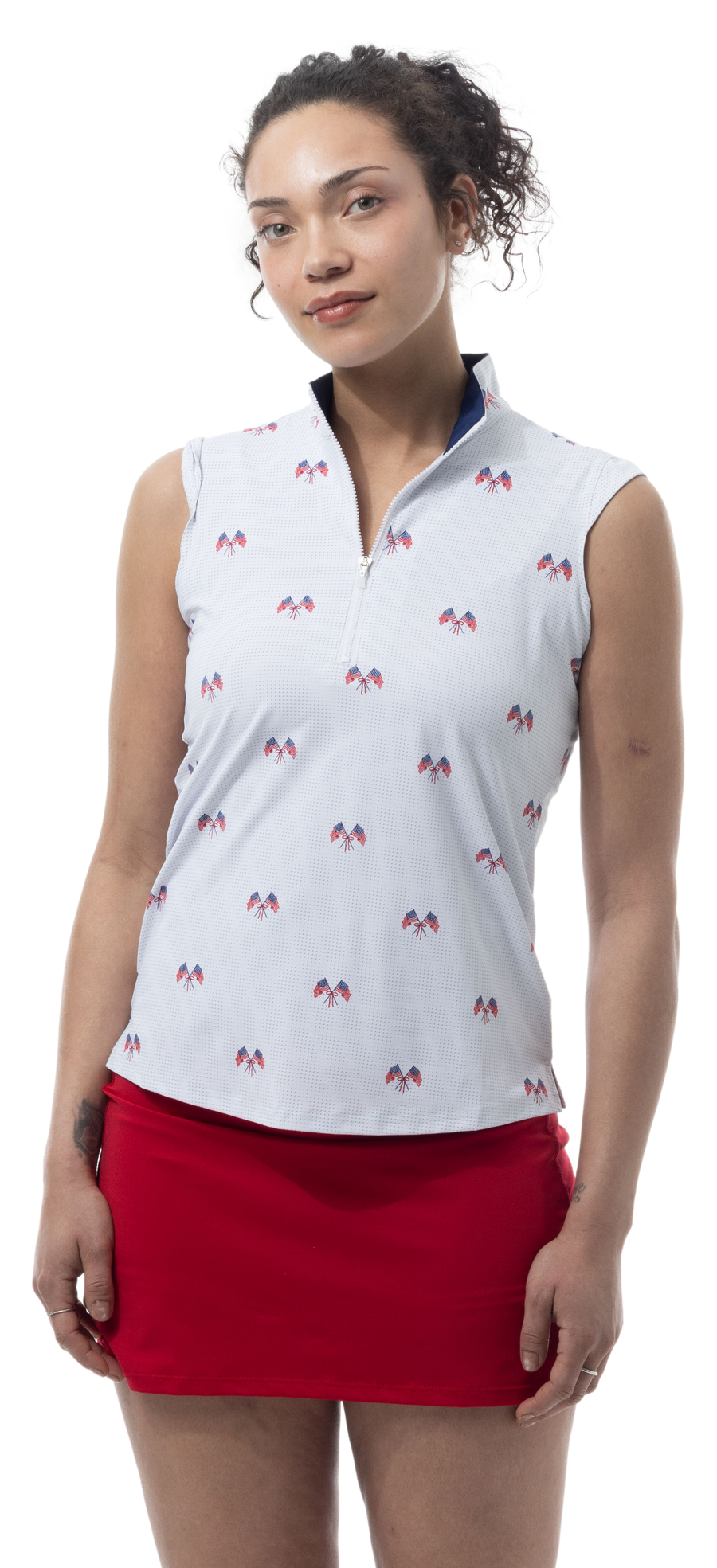 COOLING ULTRA-MESH ZIP SLEEVELESS MOCK. PARADE DAY. 900654 - SanSoleil