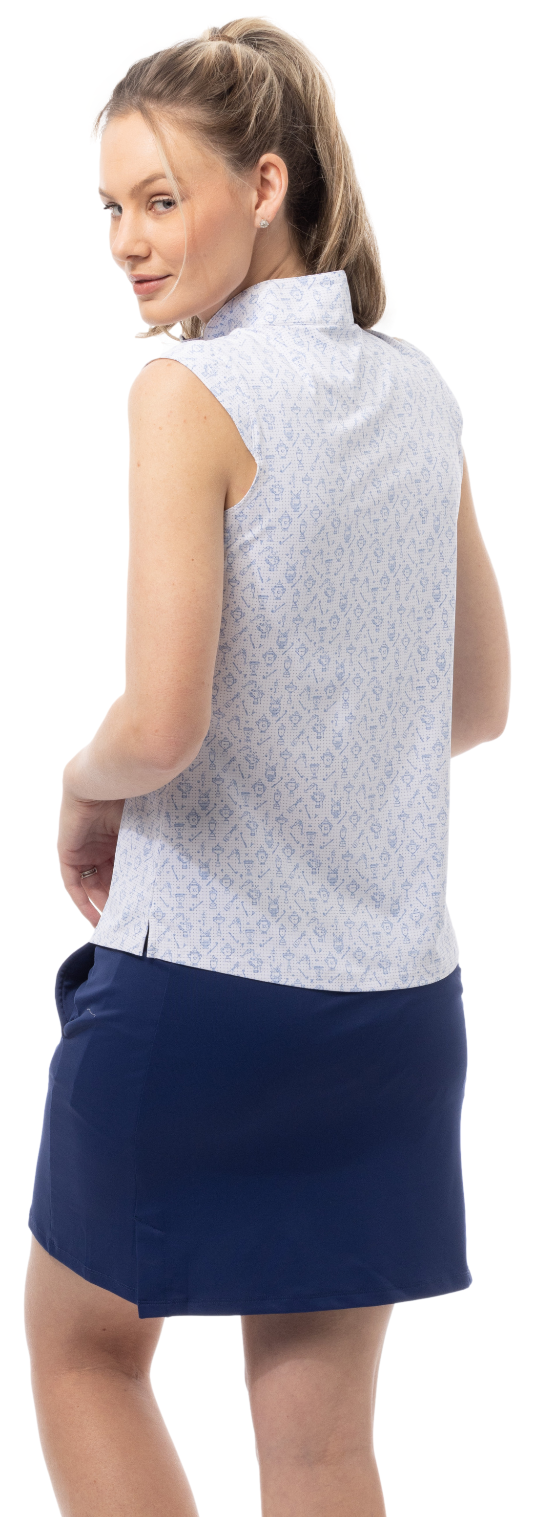 SOLAIR COOL ULTRA-MESH ZIP SLEEVELESS MOCK. WINNERS CUP. 900654