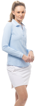 SOLAIRCOOL TIPPED FIVE-BUTTON  PLACKET POLO. COASTAL. 900656 - SanSoleil
