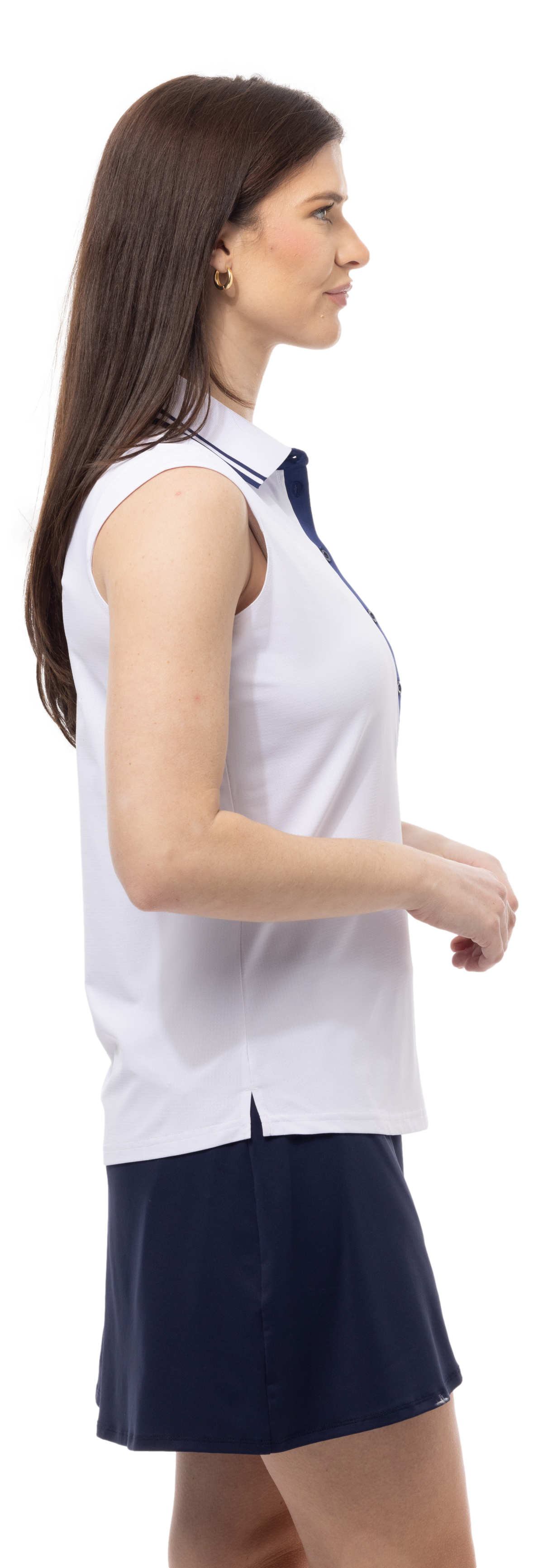 SOLAIR COOL ULTRA-MESH SLEEVELESS POLO. WHITE. 900657