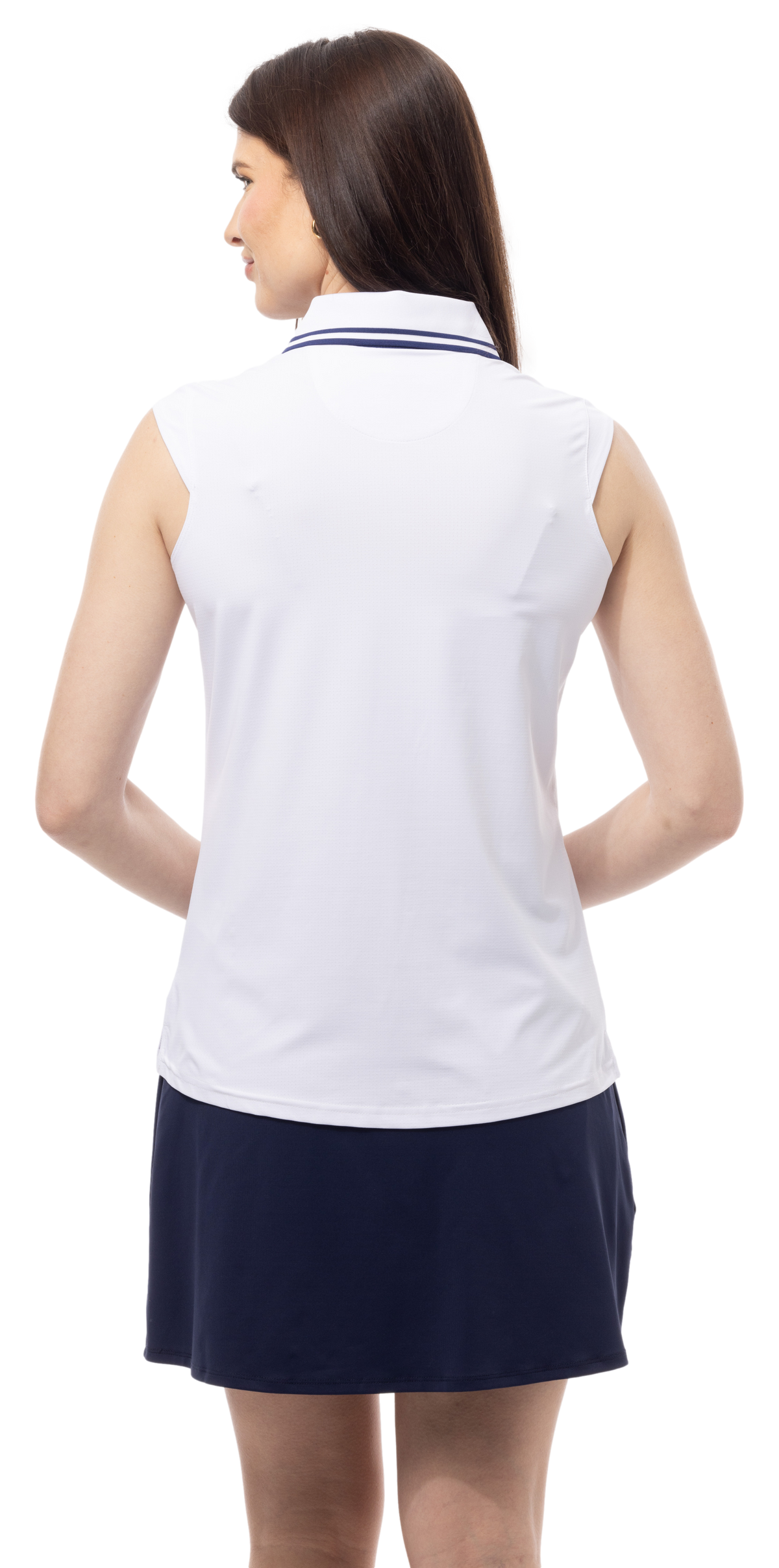 SOLAIR COOL ULTRA-MESH SLEEVELESS POLO. WHITE. 900657