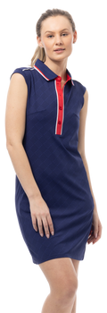 SOLSTYLE COOL SLEEVELESS POLO COLLAR DRESS. BETSY. NAVY. 900725 - SanSoleil