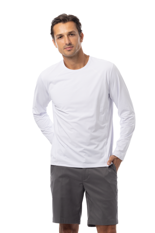 SOLAIR MEN'S CREW NECK W/MESH. WHITE. 900825C - SanSoleil