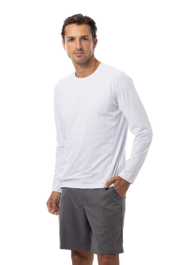 SOLAIR MEN'S CREW NECK W/MESH. WHITE. 900825C - SanSoleil