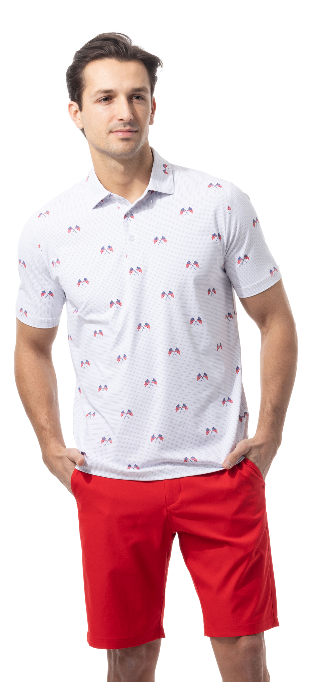MEN'S SOLAIR COOL PRINT POLO. AMERICA 250. 900840A - SanSoleil