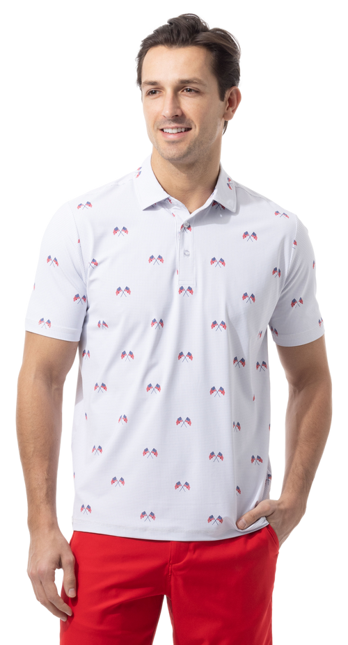 MEN'S SOLAIR COOL PRINT POLO. AMERICA 250. 900840A - SanSoleil