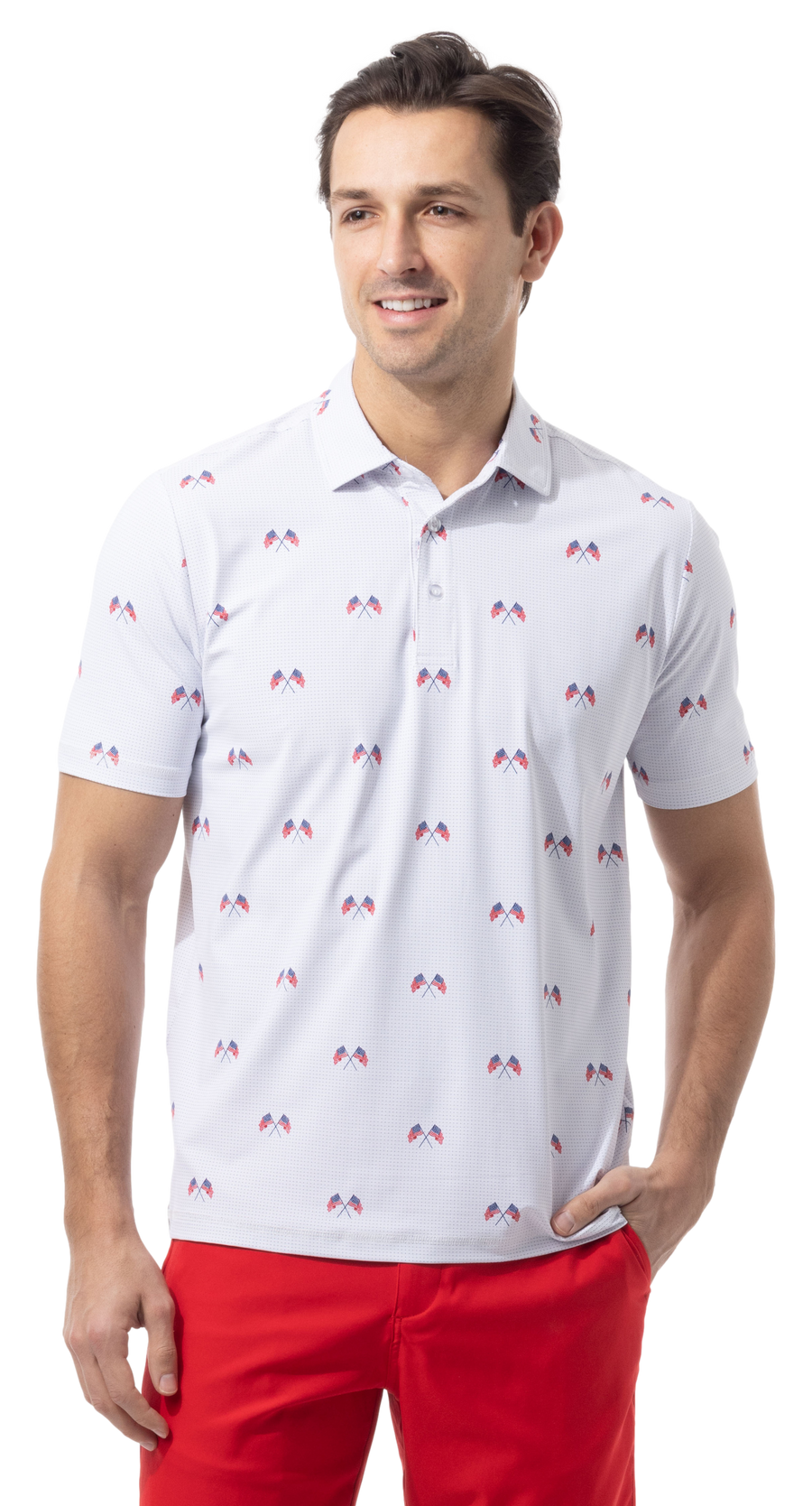 MEN'S SOLAIR COOL PRINT POLO. AMERICA 250. 900840A - SanSoleil