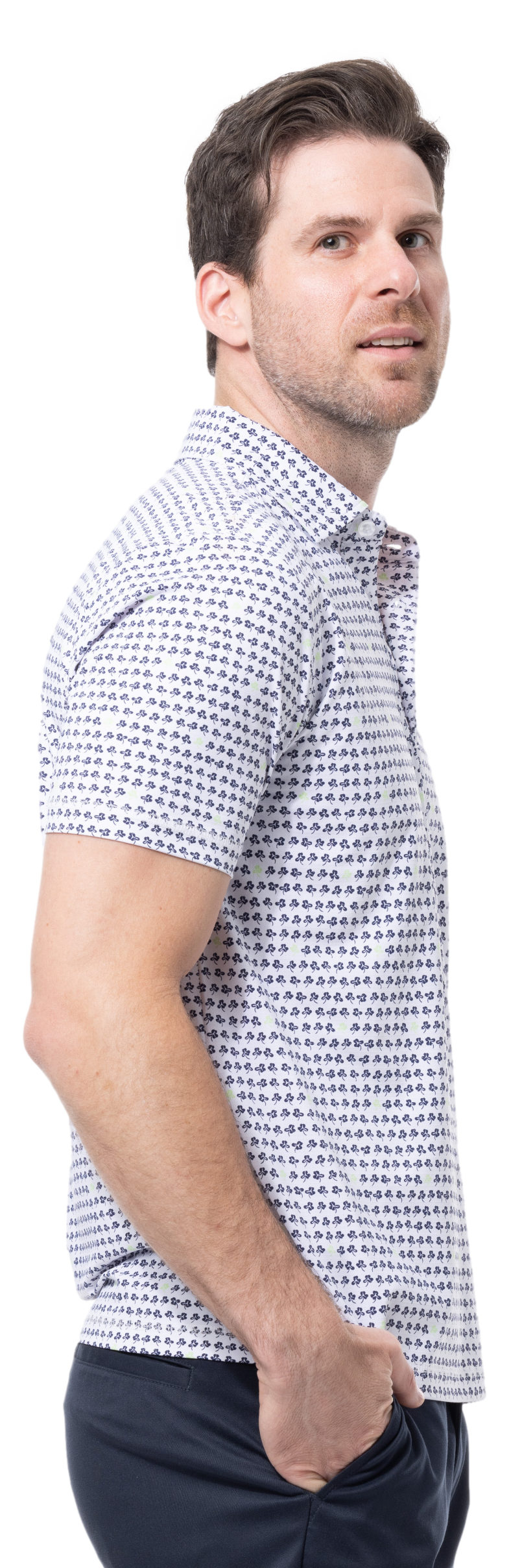MEN'S SOLAIR COOL PRINT POLO. LUCKY BREAK.  900840A - SanSoleil
