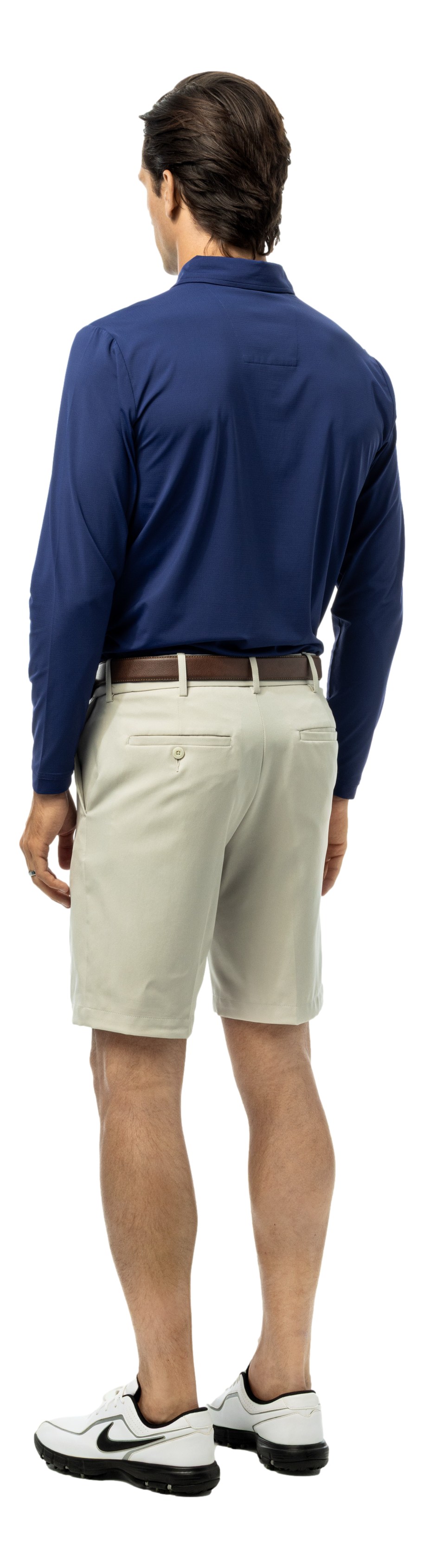MEN'S SOLAIR LONG SLEEVE POLO. NAVY - 900841A