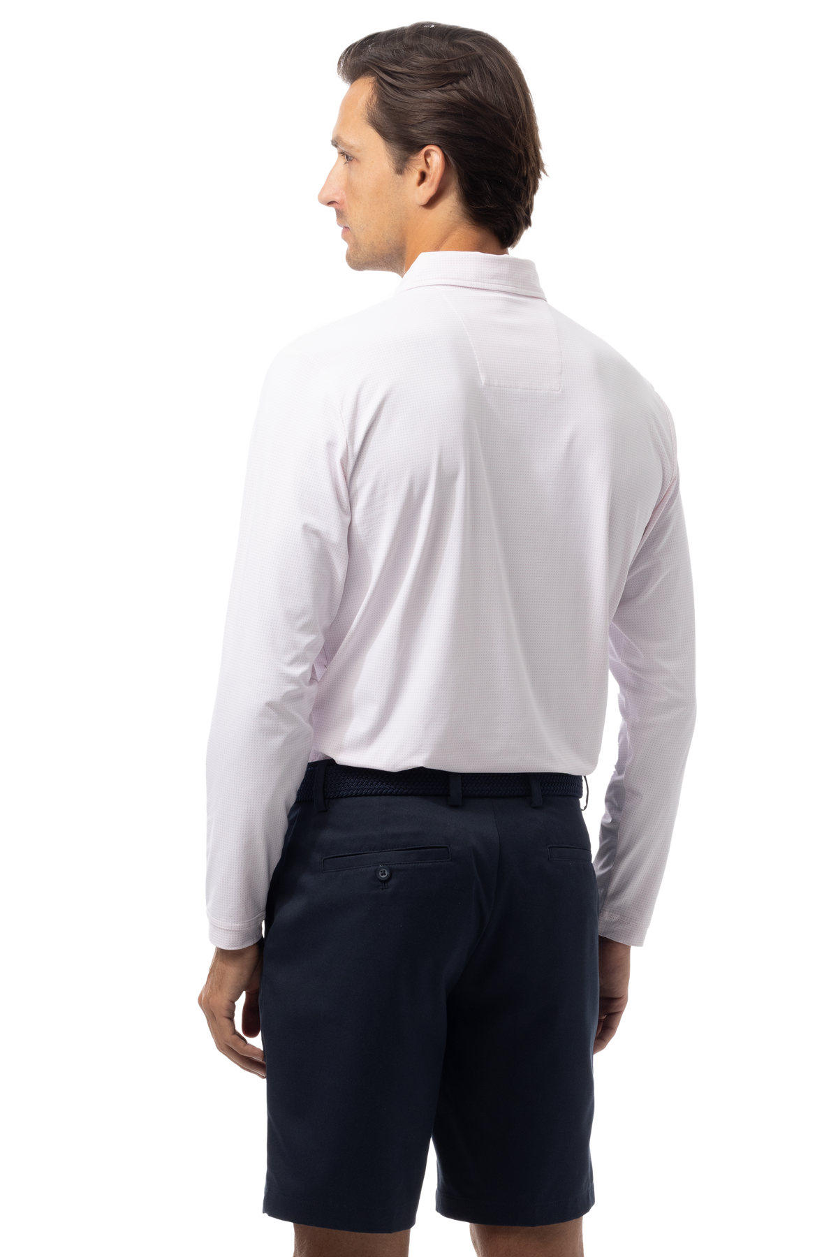 SANSOLEIL'S MEN'S SOLAIR LONG SLEEVE POLO. WHITE RED - 900841A - SanSoleil