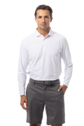 MEN'S SOLAIR LONG SLEEVE POLO. WHITE. 900841A - SanSoleil