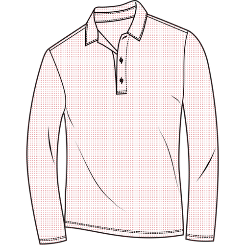 MEN'S long-sleeve polo shirt SPECKLED RED on a white background