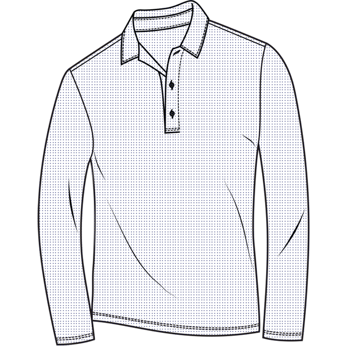 MEN'S SOLAIR LONG SLEEVE POLO. WHITE NAVY. 900841A