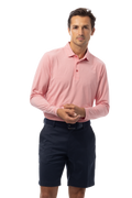 MEN'S SOLMELANGE ICE MINI-STRIPE POLO. RED-WHITE. 900841MM - SanSoleil