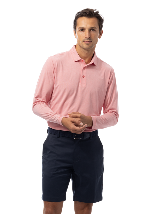 MEN'S SOLMELANGE ICE MINI-STRIPE POLO. RED-WHITE. 900841MM - SanSoleil