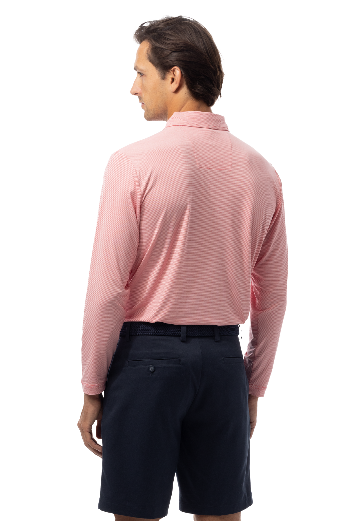 MEN'S SOLMELANGE ICE MINI-STRIPE POLO. RED-WHITE. 900841MM - SanSoleil