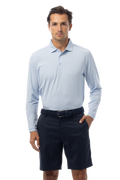 MEN'S SOLAIR LONG SLEEVE POLO. COASTAL BLUE - 900841A - SanSoleil