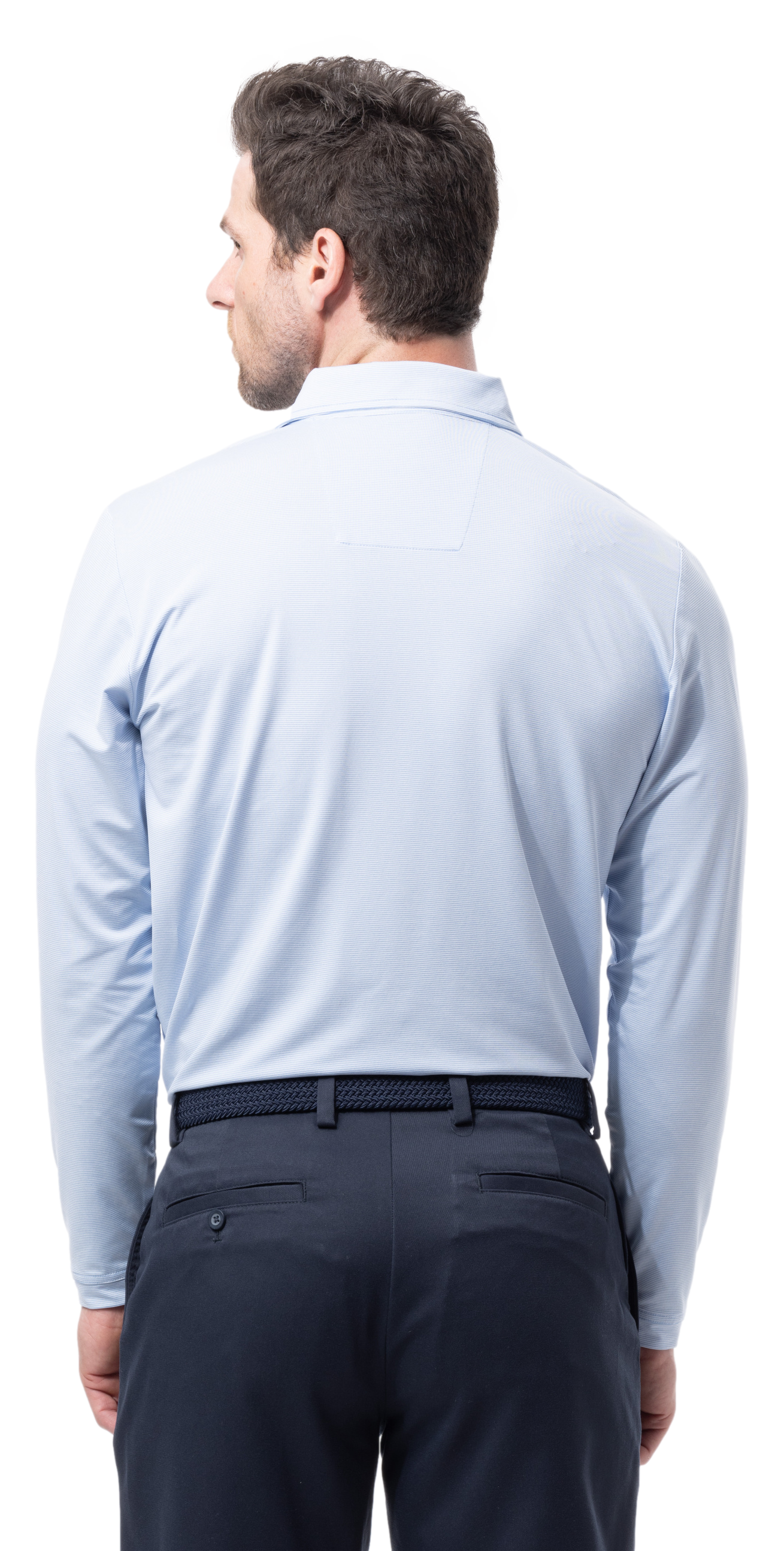 MEN'S SOLMELANGE ICE MINI-STRIPE POLO. MALIBU.  900841MM - SanSoleil