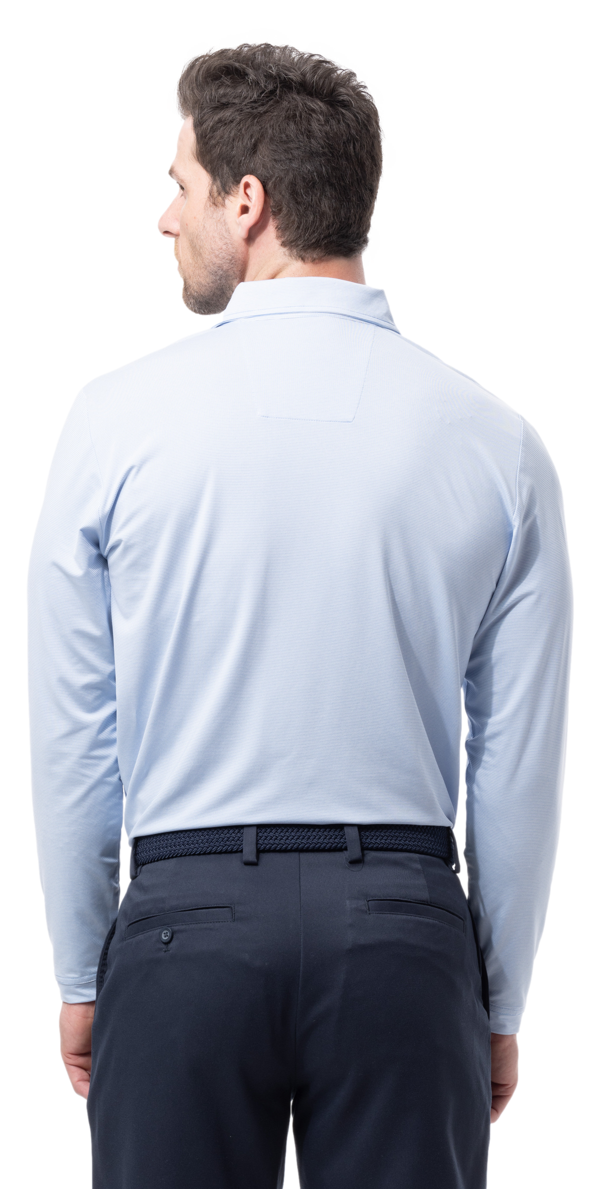 MEN'S SOLMELANGE ICE MINI-STRIPE POLO. MALIBU.  900841MM - SanSoleil